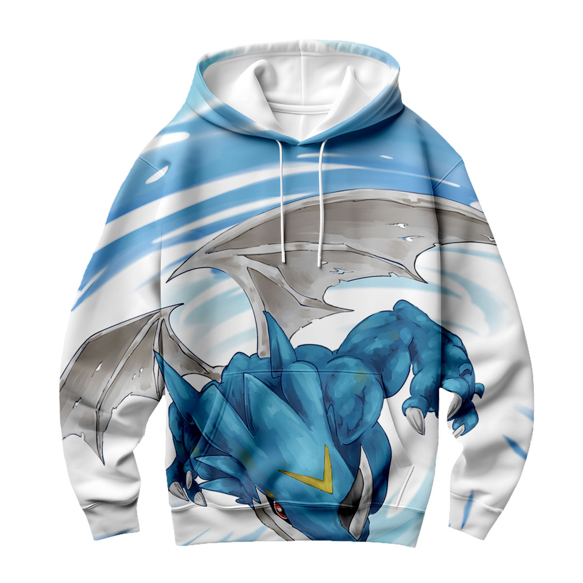 Digimon Adventure Exveemon Flapping Blue Wings Flying Anime Apparel