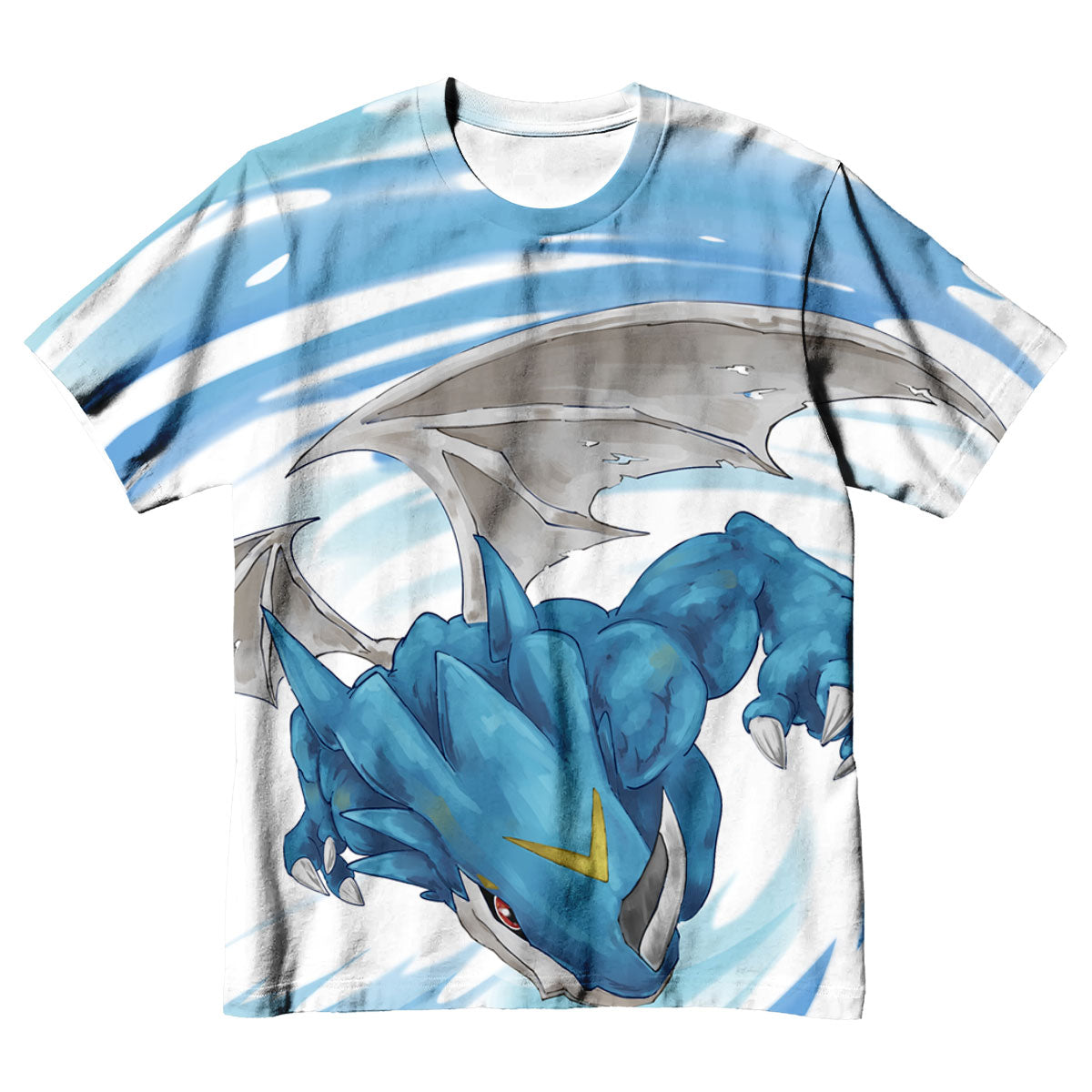 Digimon Adventure Exveemon Flapping Blue Wings Flying Anime Apparel