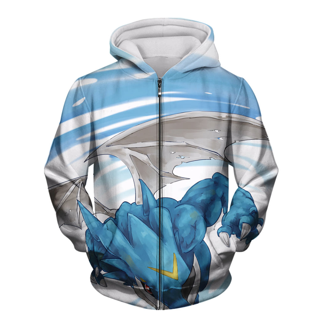 Digimon Adventure Exveemon Flapping Blue Wings Flying Anime Apparel