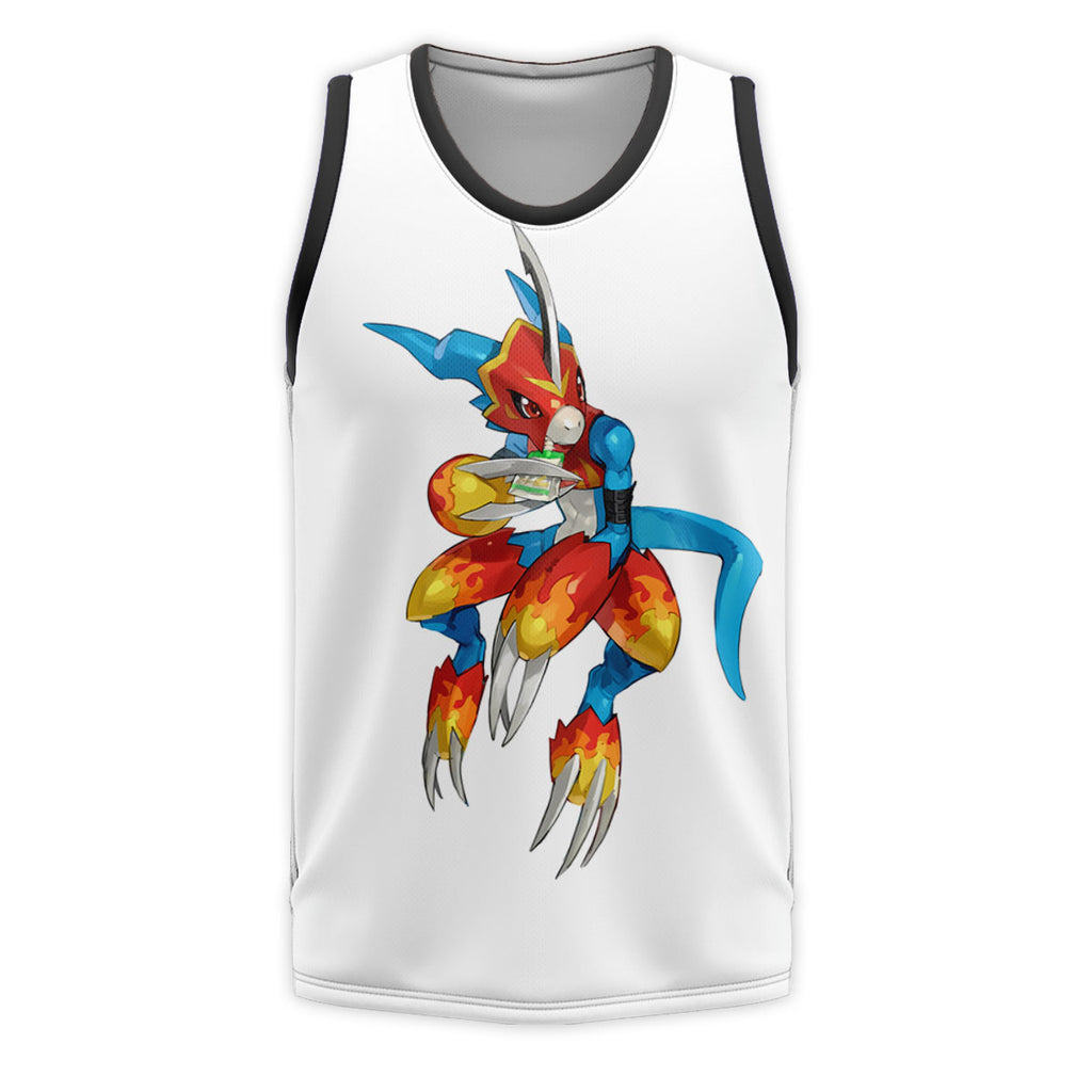 Digimon Adventure Fladramon Standing In Red And Blue Anime Apparel