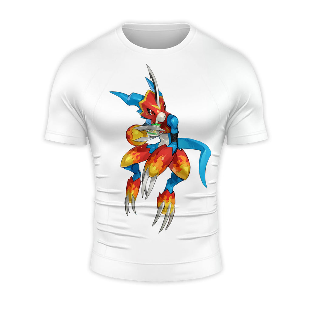 Digimon Adventure Fladramon Standing In Red And Blue Anime Apparel