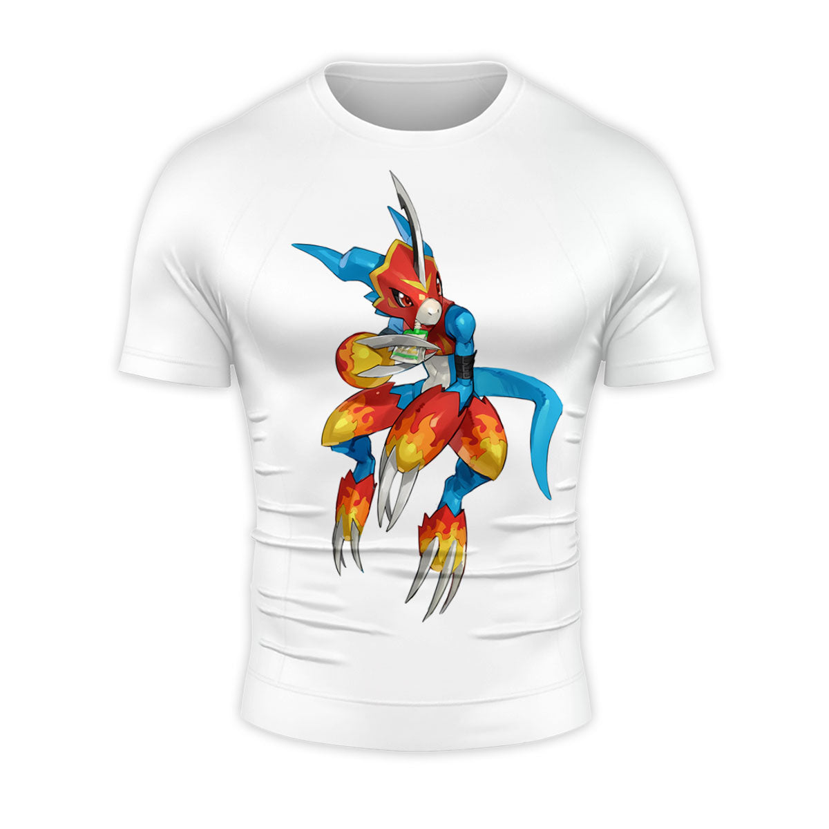 Digimon Adventure Fladramon Standing In Red And Blue Anime Apparel