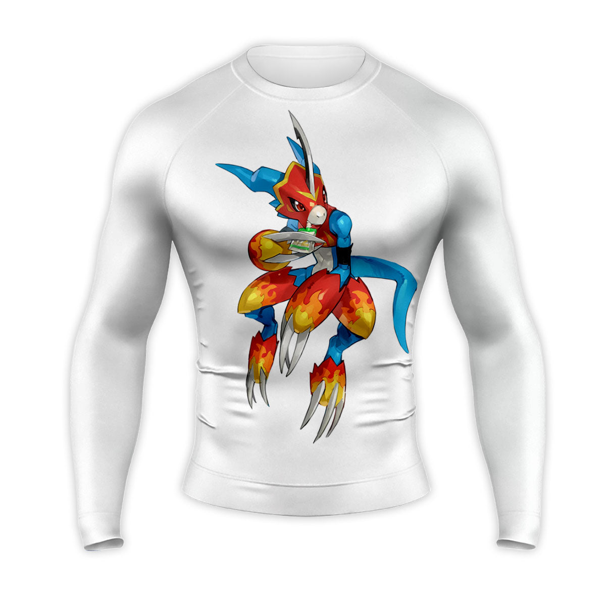 Digimon Adventure Fladramon Standing In Red And Blue Anime Apparel