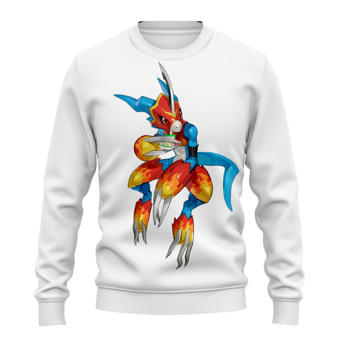 Digimon Adventure Fladramon Standing In Red And Blue Anime Apparel