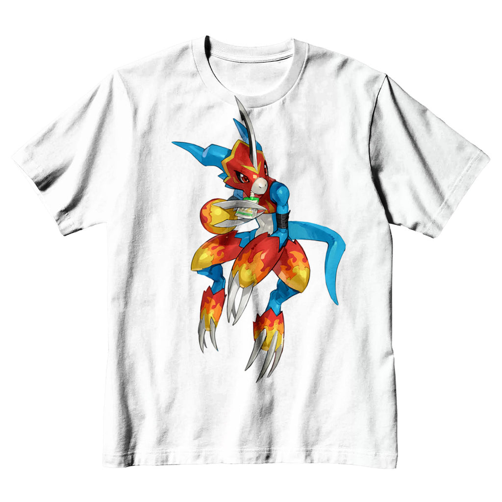 Digimon Adventure Fladramon Standing In Red And Blue Anime Apparel