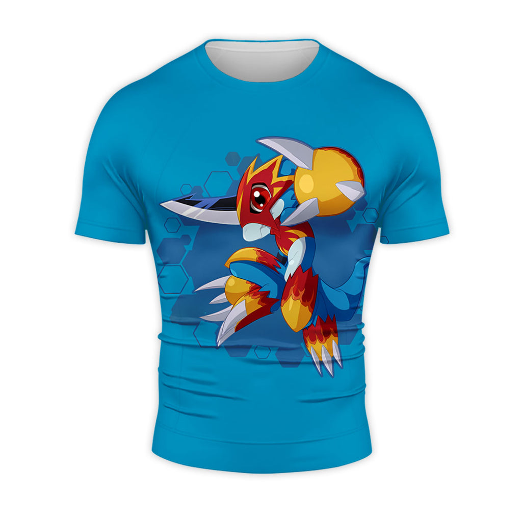 Digimon Adventure Fladramon Standing On Blue Background Anime Apparel