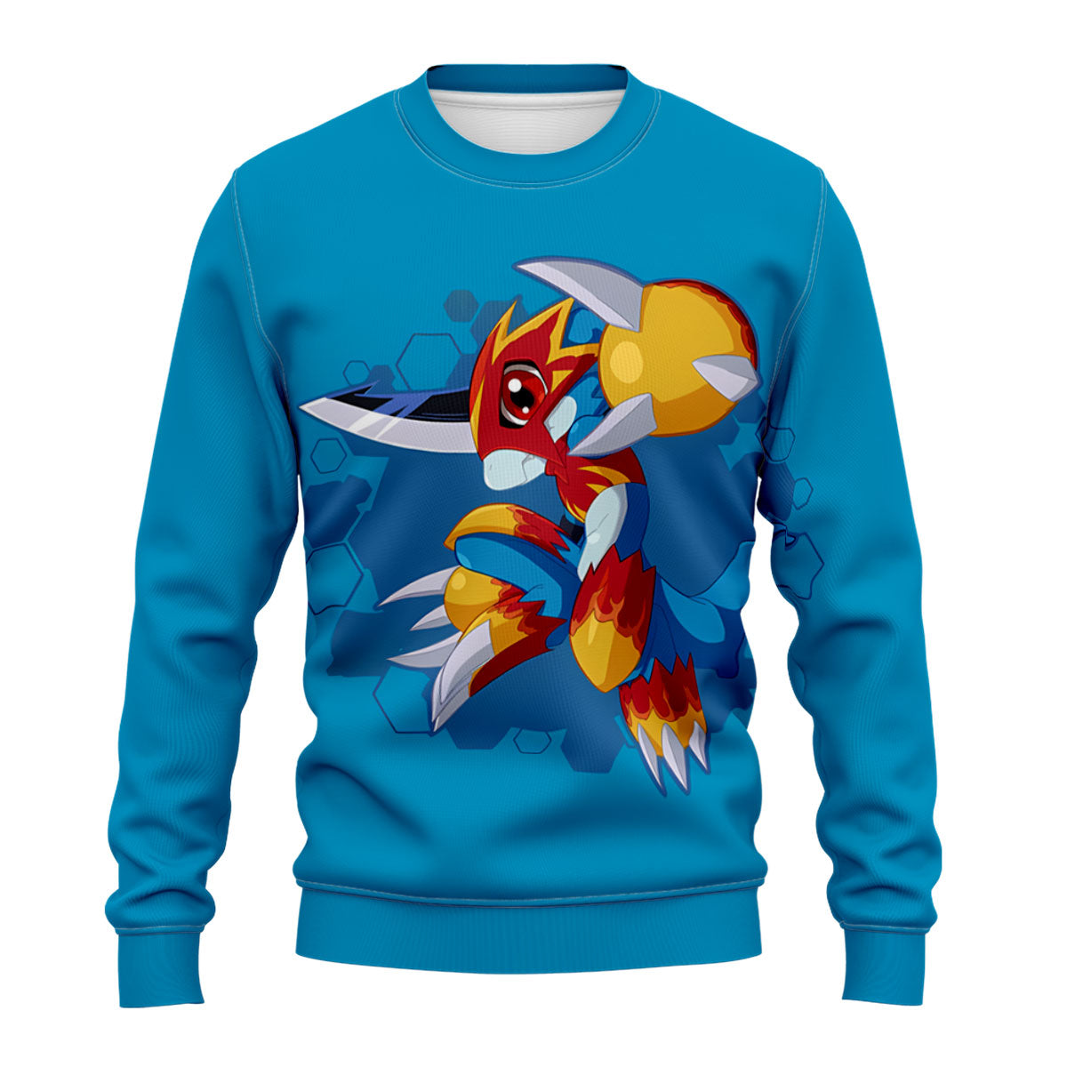 Digimon Adventure Fladramon Standing On Blue Background Anime Apparel