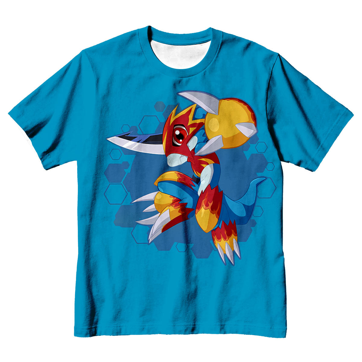 Digimon Adventure Fladramon Standing On Blue Background Anime Apparel