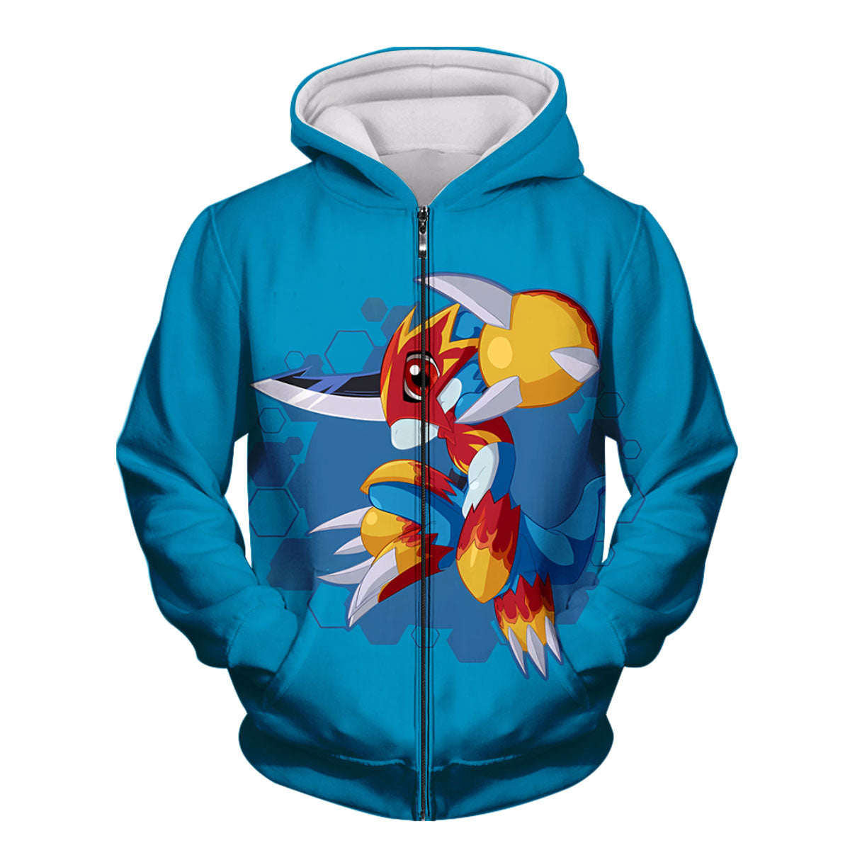 Digimon Adventure Fladramon Standing On Blue Background Anime Apparel