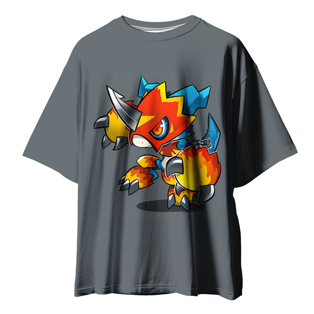 Digimon Adventure Fladramon Standing On Gray Background Anime Apparel