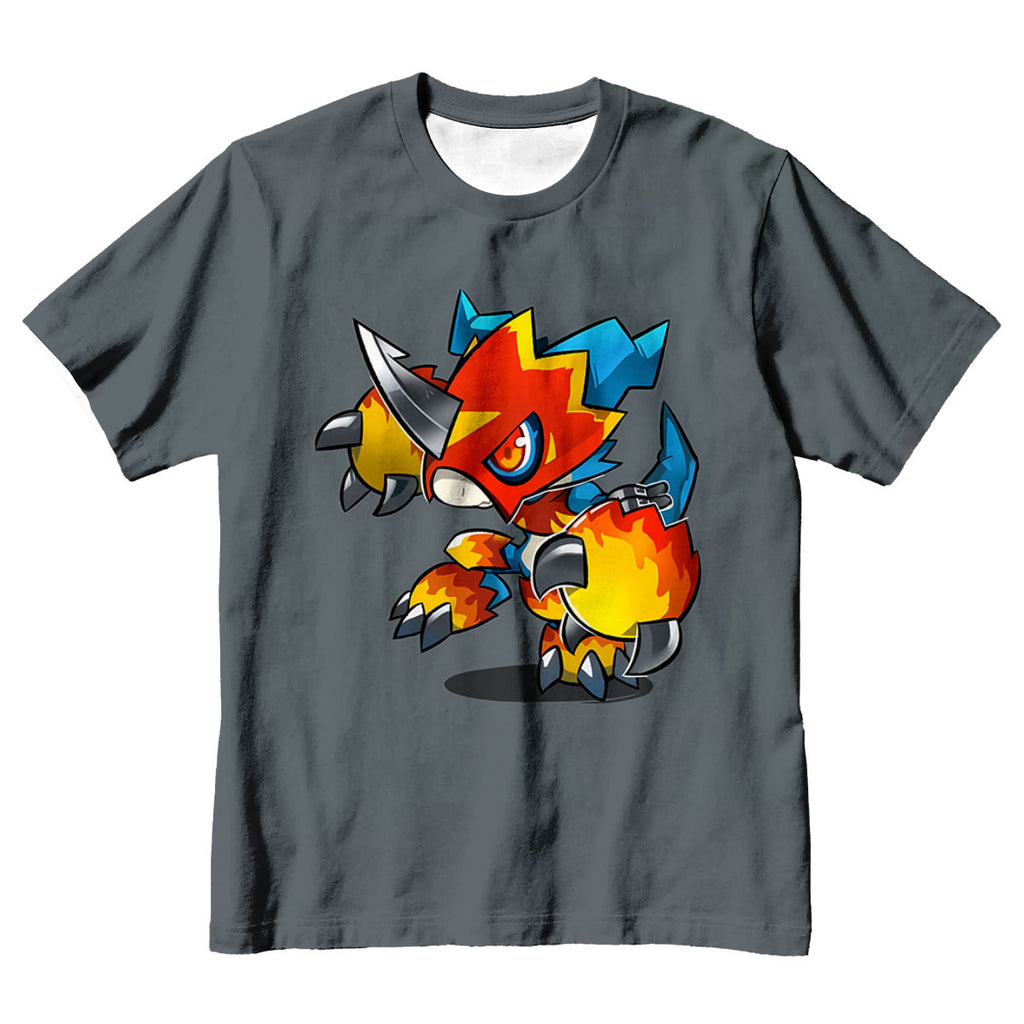 Digimon Adventure Fladramon Standing On Gray Background Anime Apparel