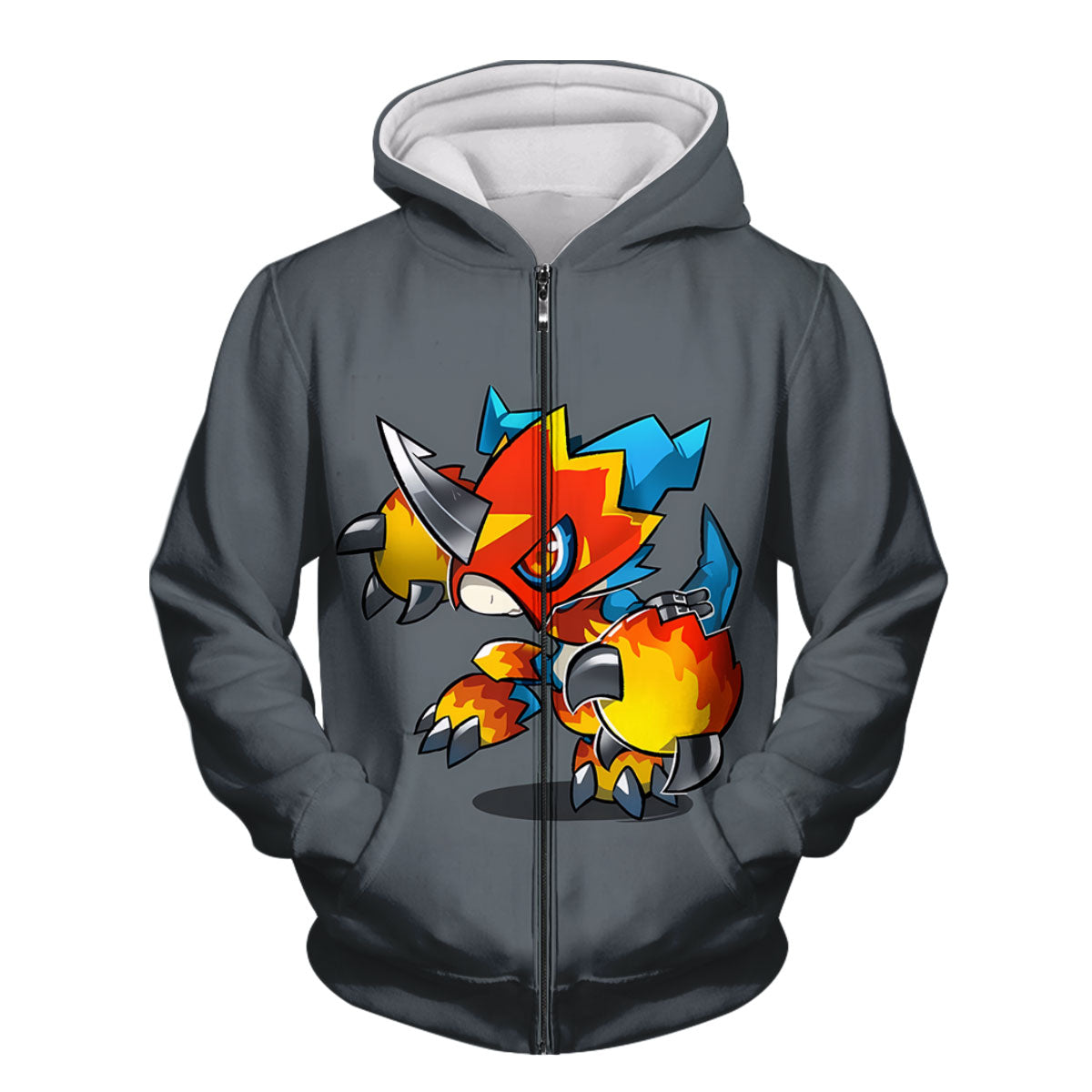 Digimon Adventure Fladramon Standing On Gray Background Anime Apparel