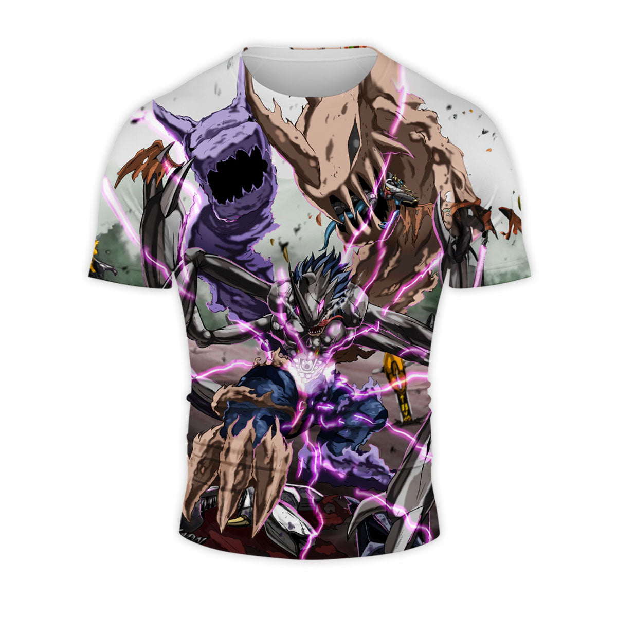 Digimon Adventure Fusion Beast Battling In Purple Energy Anime Apparel