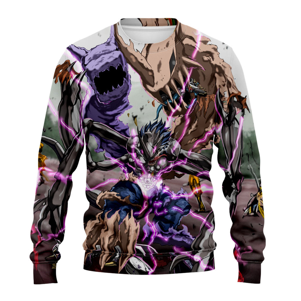Digimon Adventure Fusion Beast Battling In Purple Energy Anime Apparel