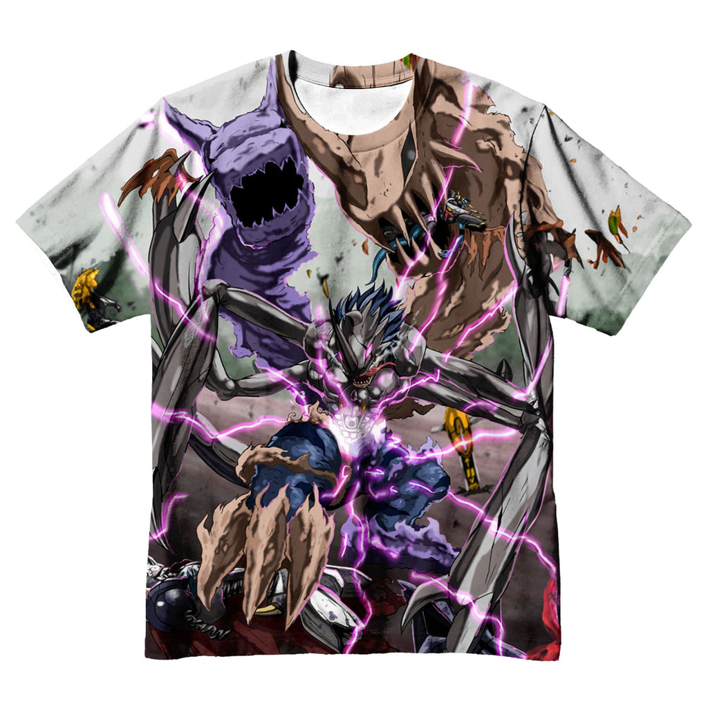 Digimon Adventure Fusion Beast Battling In Purple Energy Anime Apparel