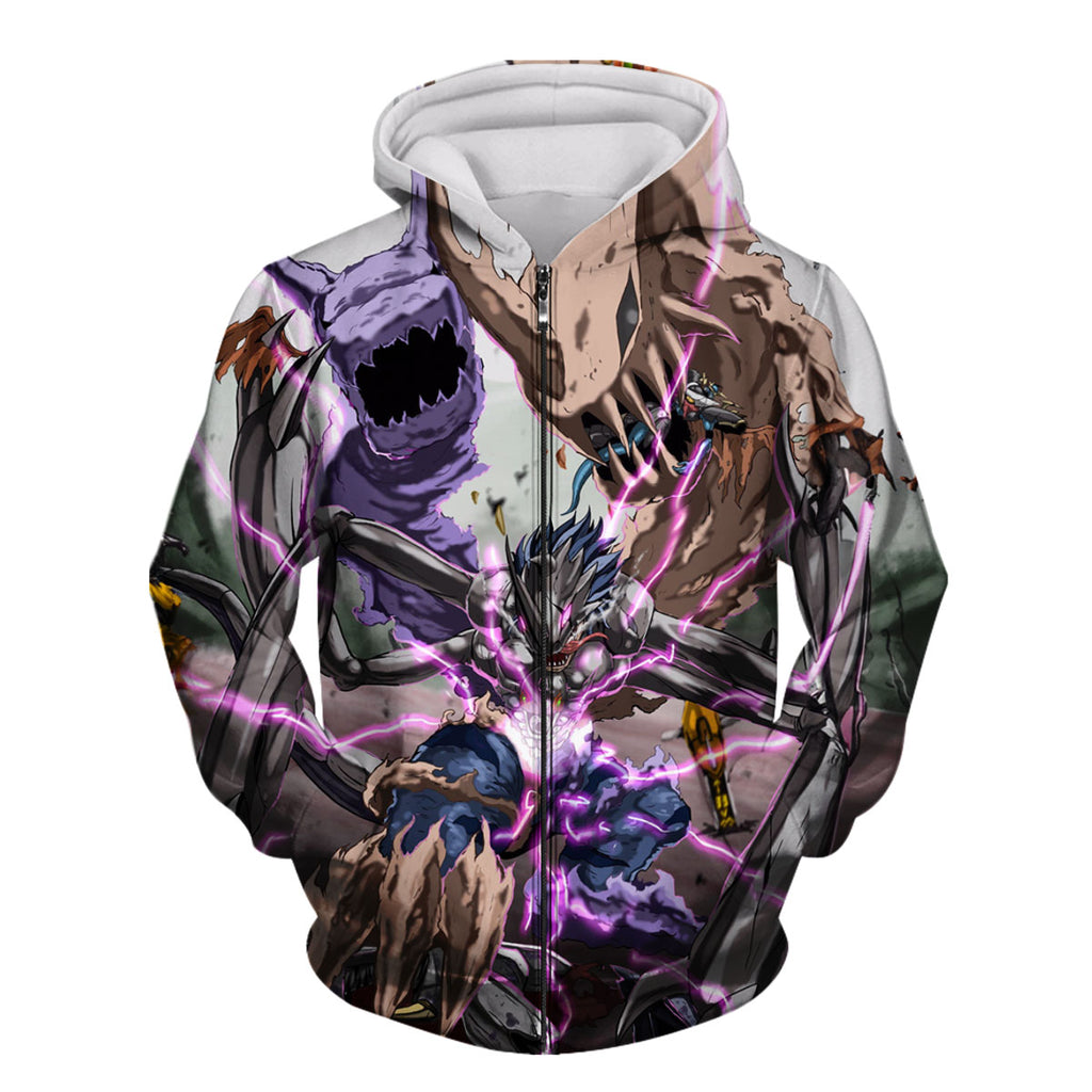 Digimon Adventure Fusion Beast Battling In Purple Energy Anime Apparel