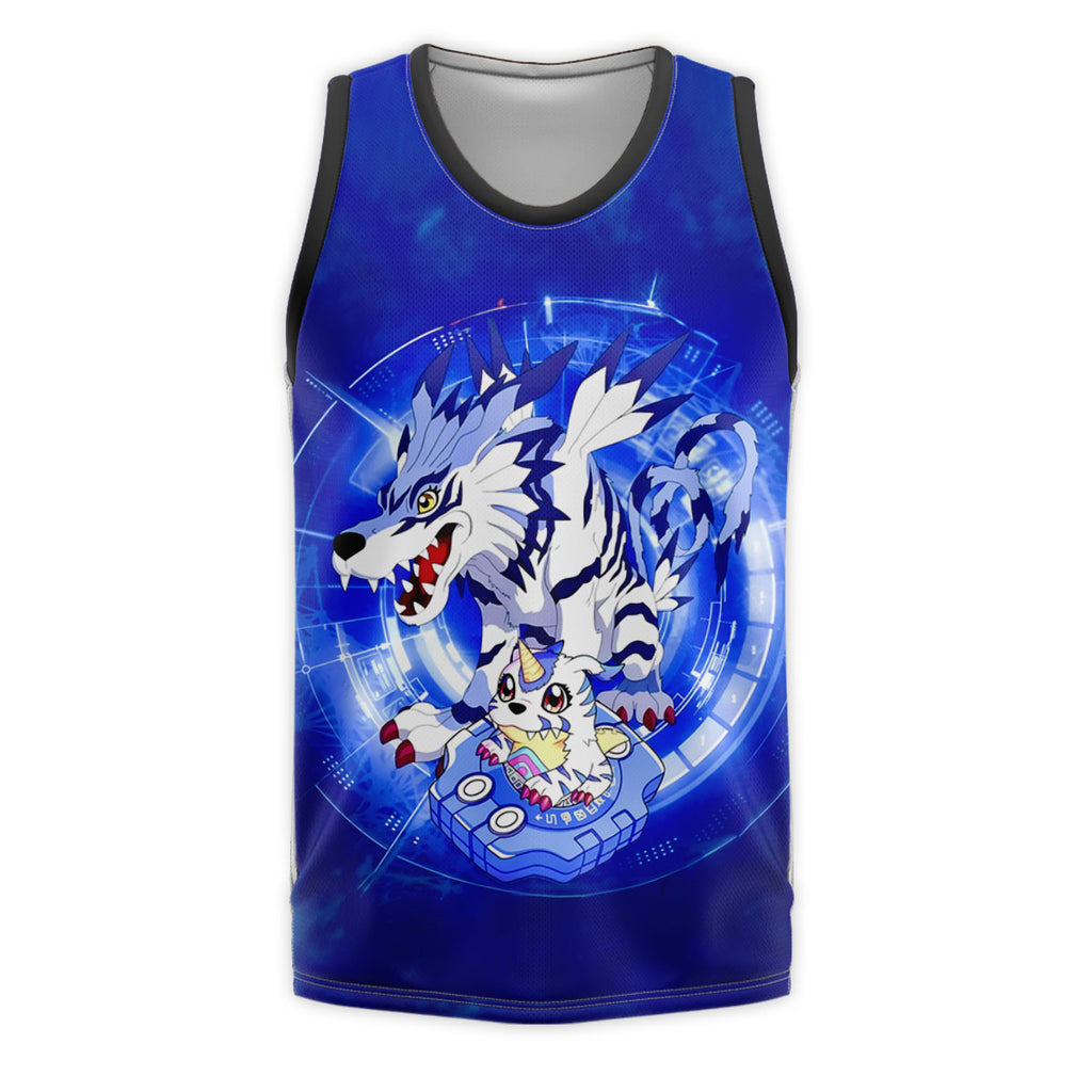 Digimon Adventure Gabumon And Garurumon Glowing In Blue Light Anime Apparel
