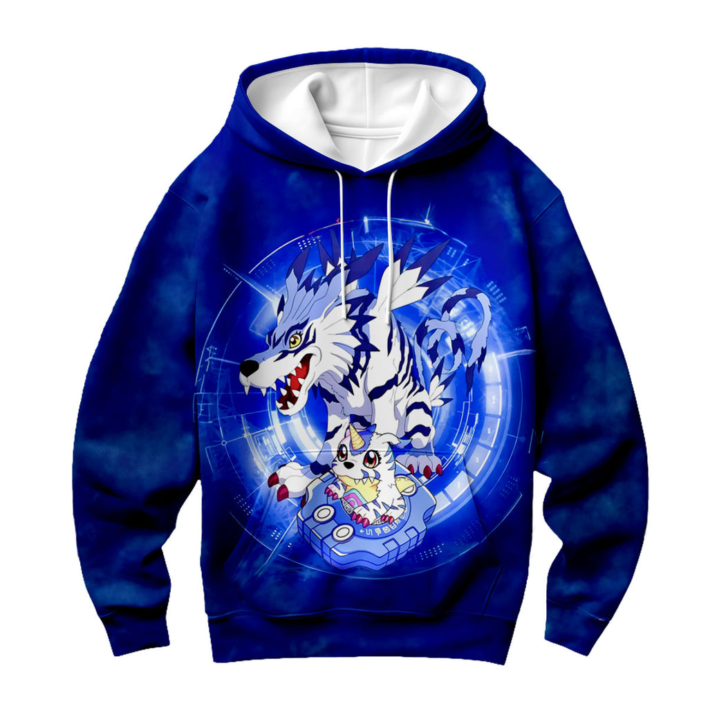 Digimon Adventure Gabumon And Garurumon Glowing In Blue Light Anime Apparel