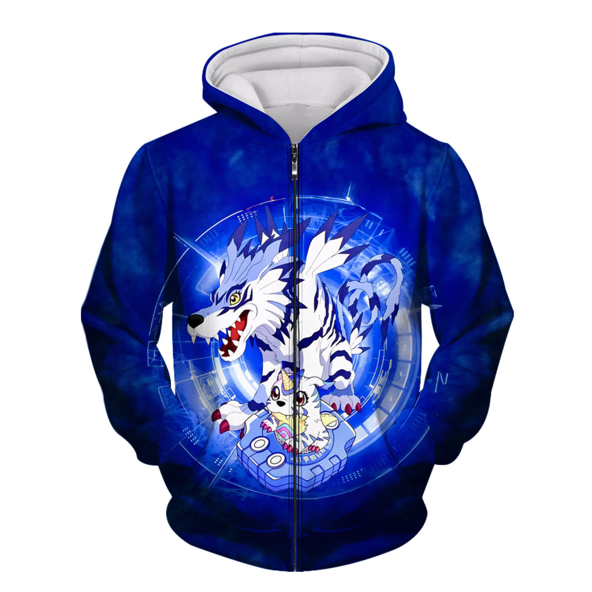 Digimon Adventure Gabumon And Garurumon Glowing In Blue Light Anime Apparel