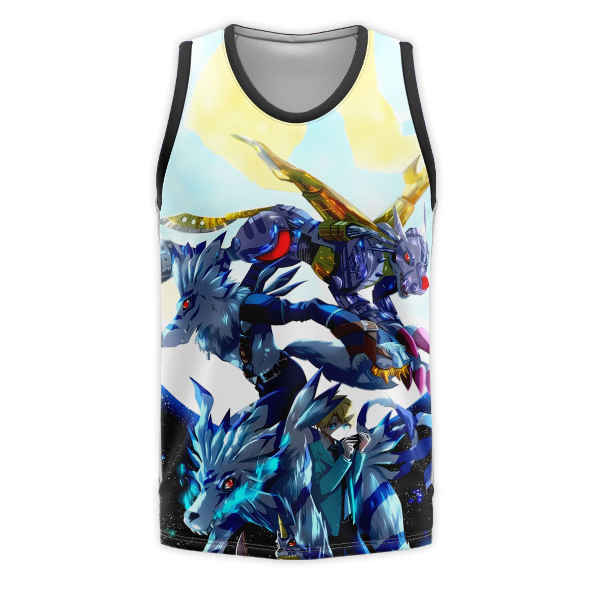Digimon Adventure Gabumon Evolved Form Standing Under Blue Moonlight Anime Apparel