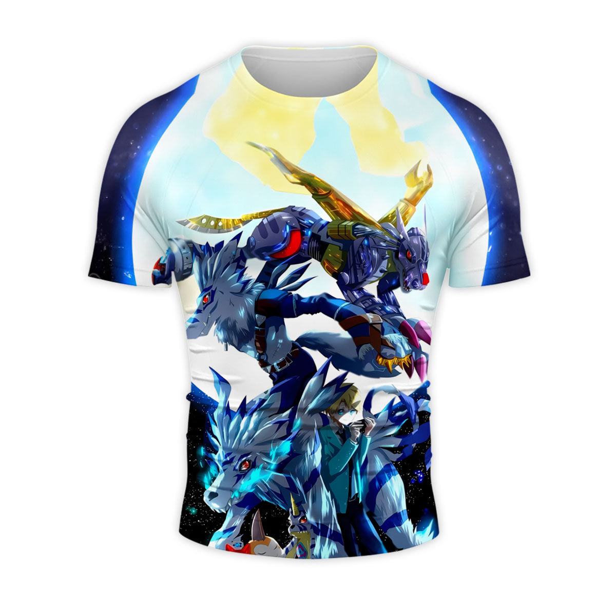 Digimon Adventure Gabumon Evolved Form Standing Under Blue Moonlight Anime Apparel