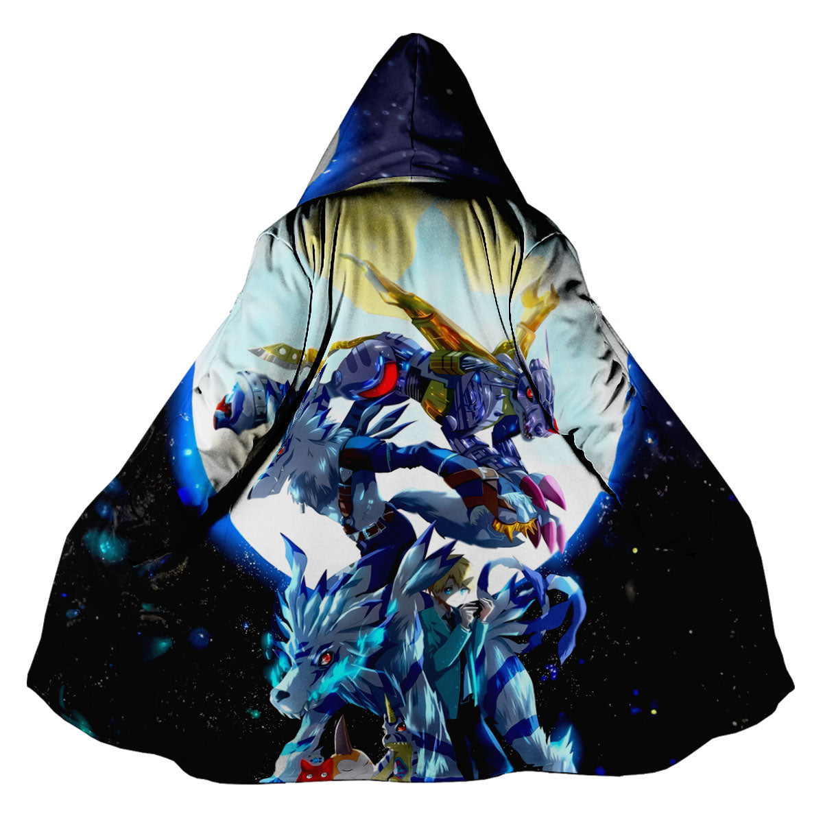 Digimon Adventure Gabumon Evolved Form Standing Under Blue Moonlight Anime Apparel