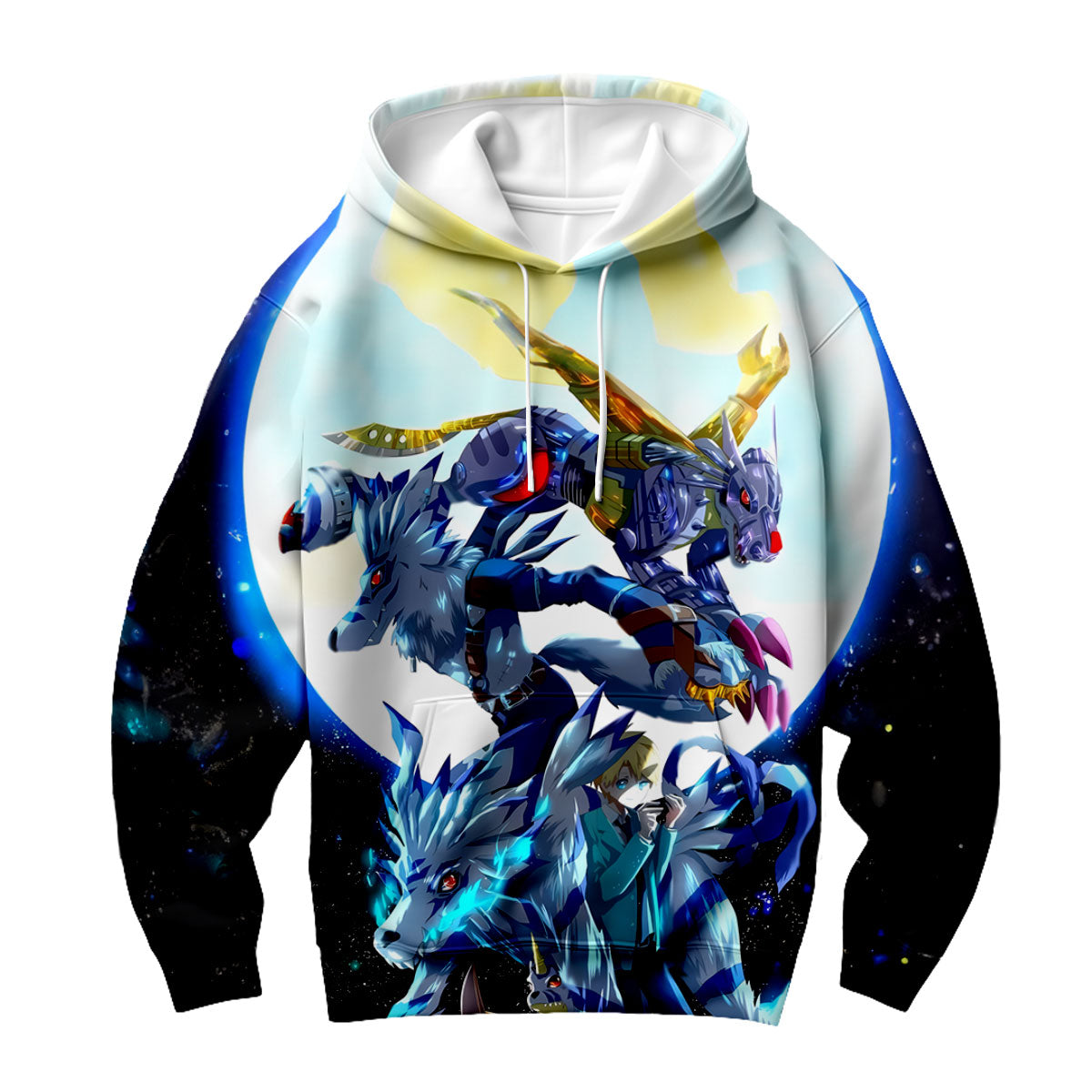 Digimon Adventure Gabumon Evolved Form Standing Under Blue Moonlight Anime Apparel