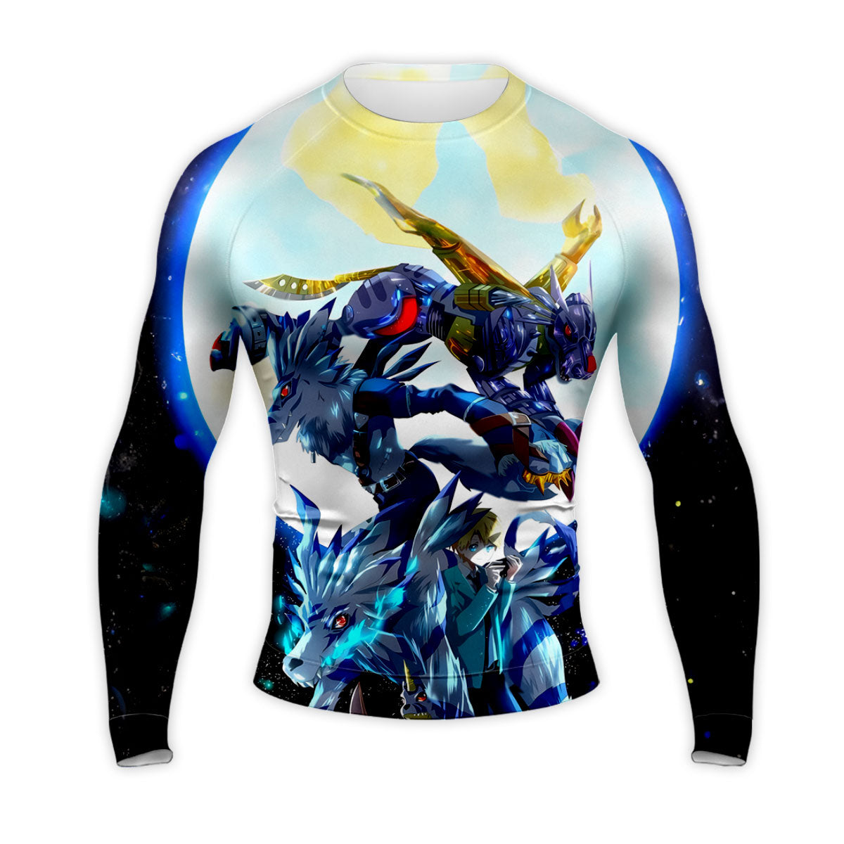 Digimon Adventure Gabumon Evolved Form Standing Under Blue Moonlight Anime Apparel