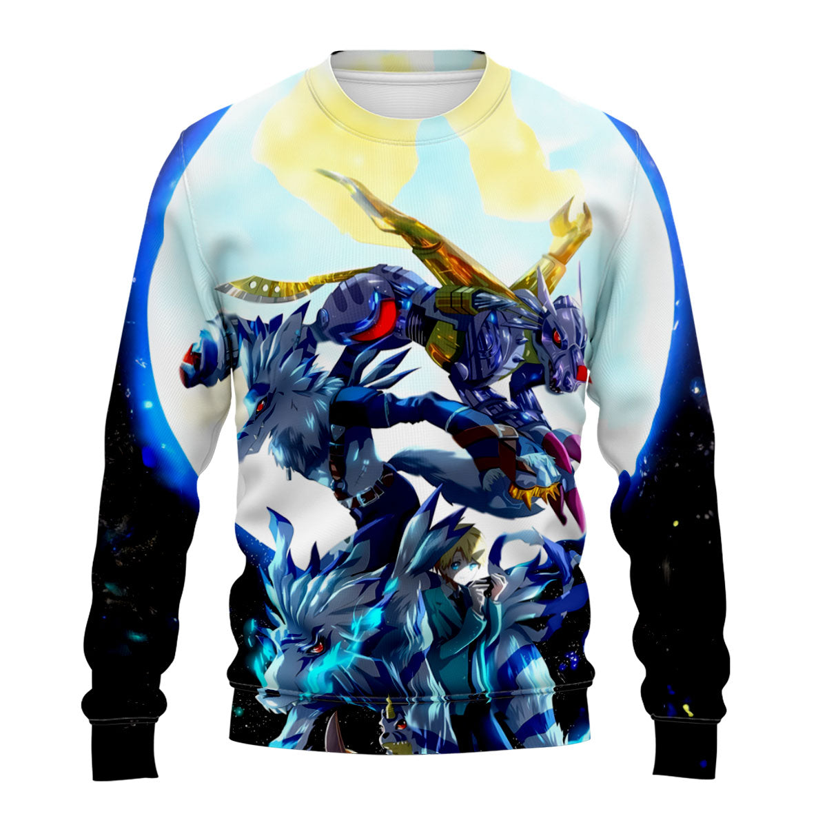 Digimon Adventure Gabumon Evolved Form Standing Under Blue Moonlight Anime Apparel