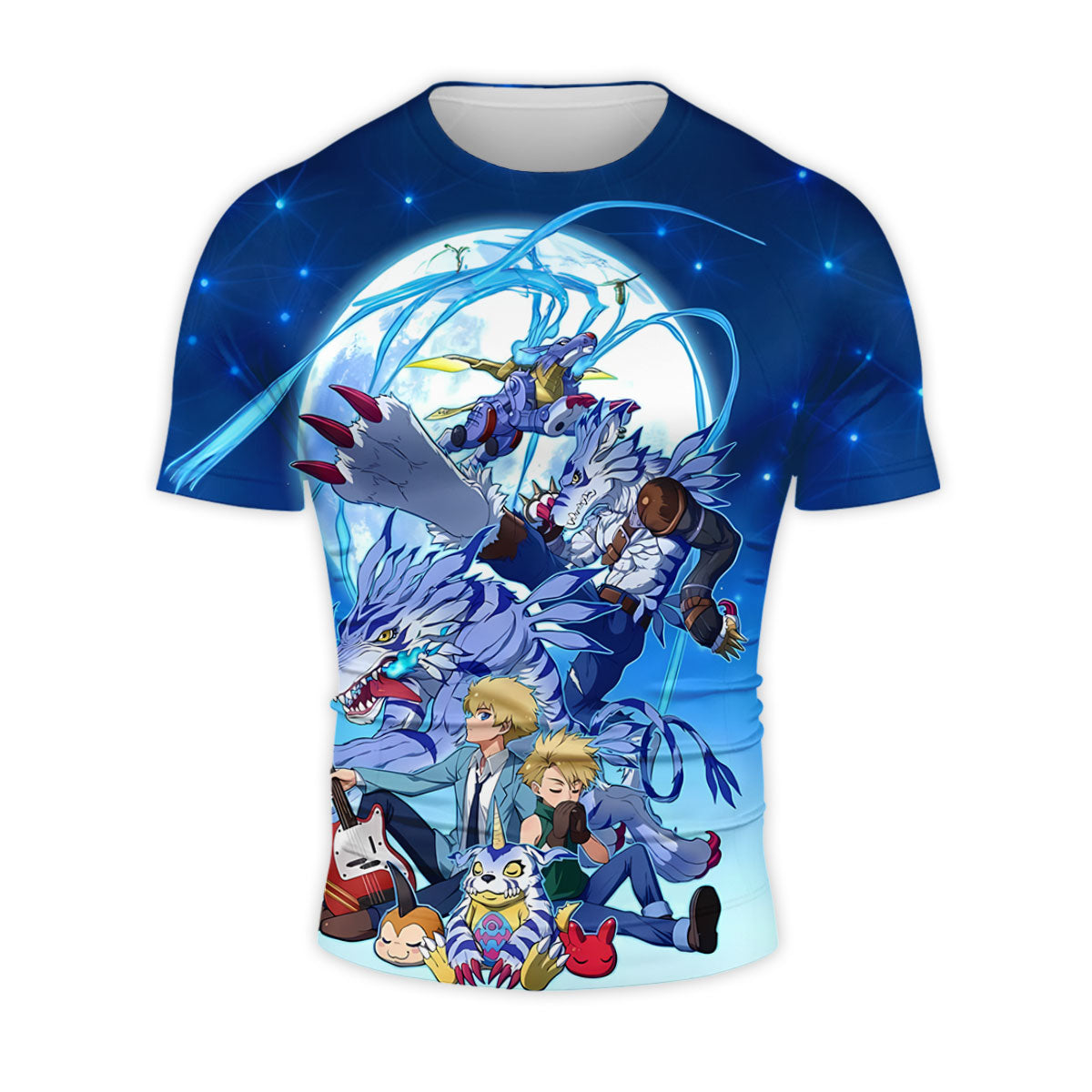 Digimon Adventure Gabumon Evolving Under Blue Moonlight Anime Apparel