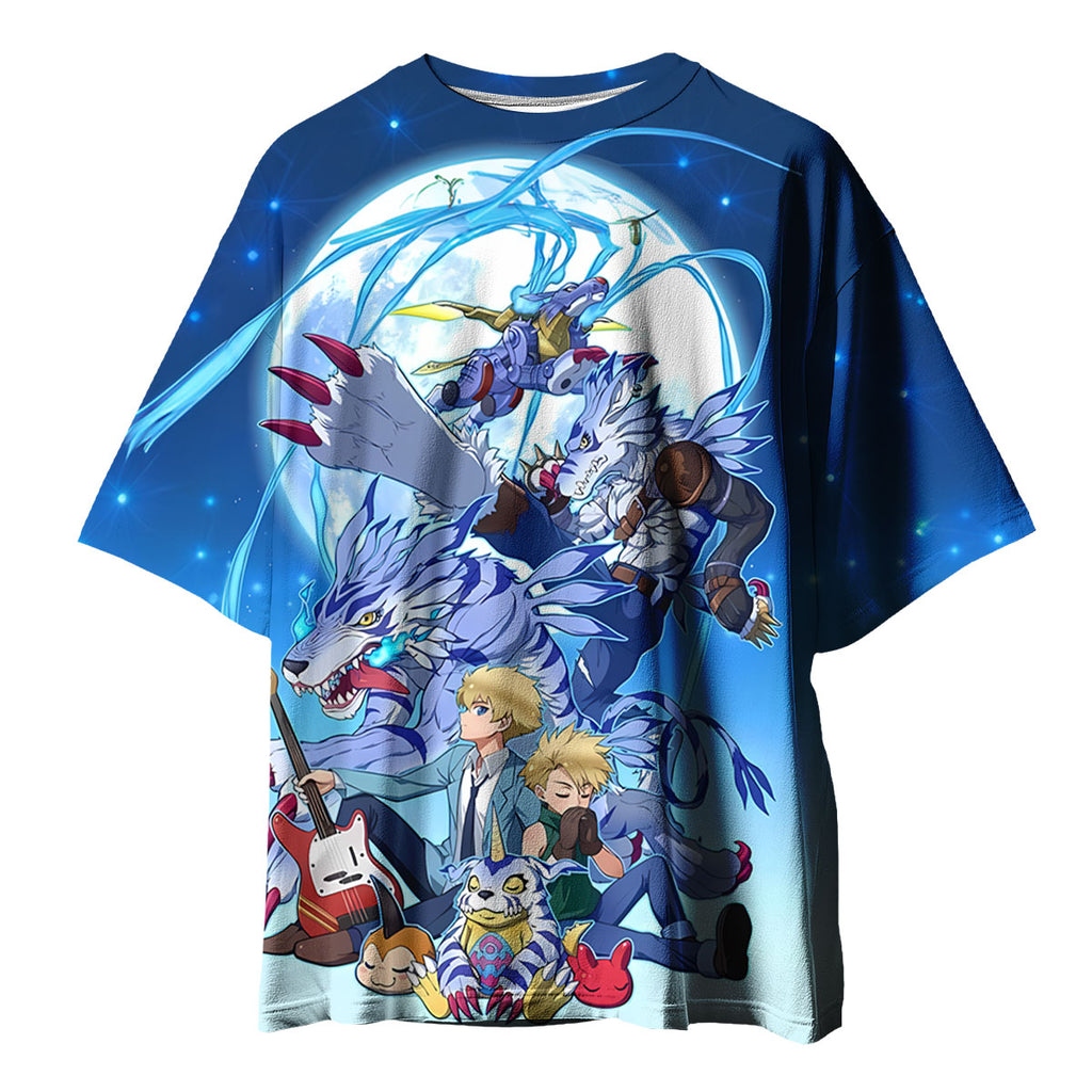 Digimon Adventure Gabumon Evolving Under Blue Moonlight Anime Apparel