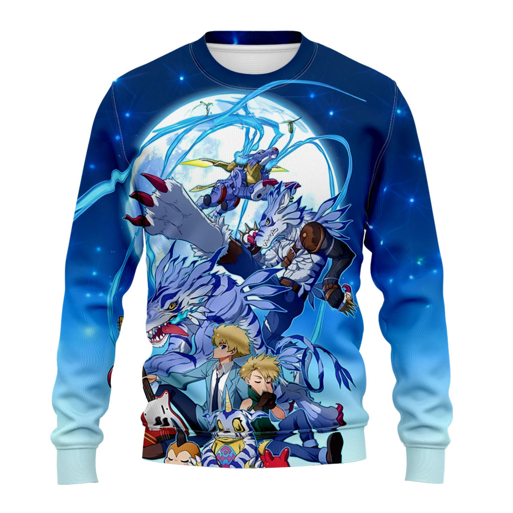 Digimon Adventure Gabumon Evolving Under Blue Moonlight Anime Apparel