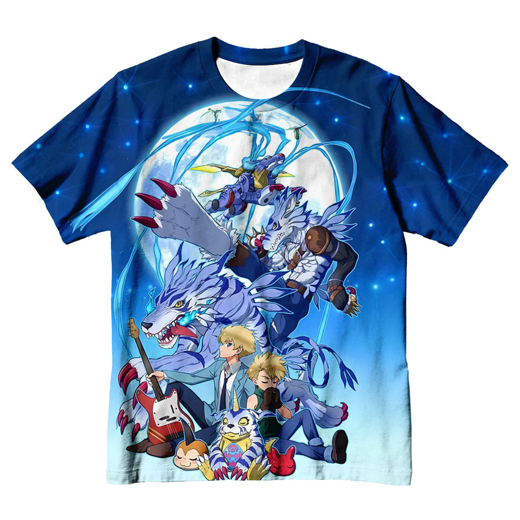 Digimon Adventure Gabumon Evolving Under Blue Moonlight Anime Apparel