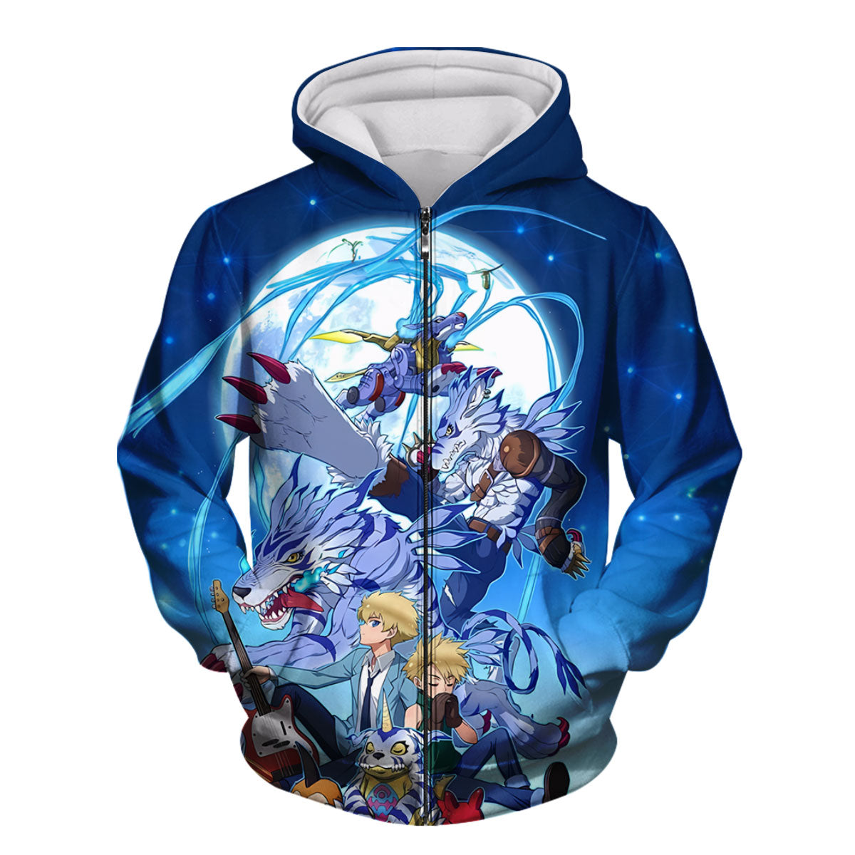 Digimon Adventure Gabumon Evolving Under Blue Moonlight Anime Apparel