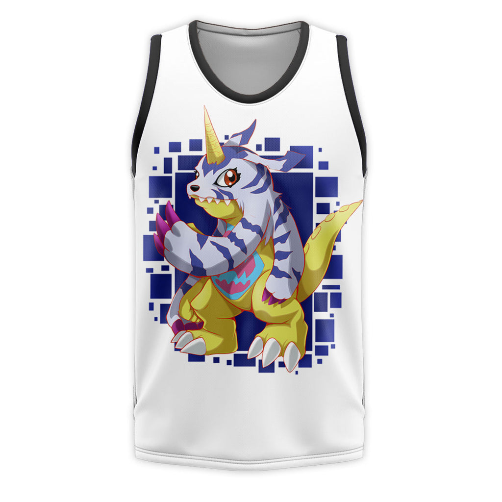 Digimon Adventure Gabumon Standing In Blue And Yellow Anime Apparel