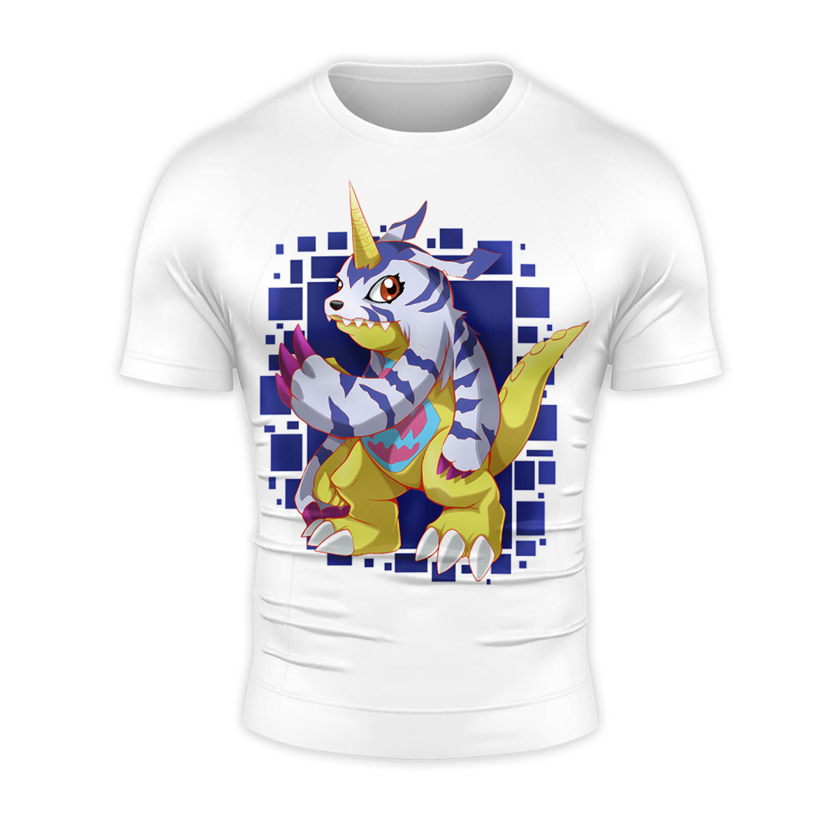 Digimon Adventure Gabumon Standing In Blue And Yellow Anime Apparel