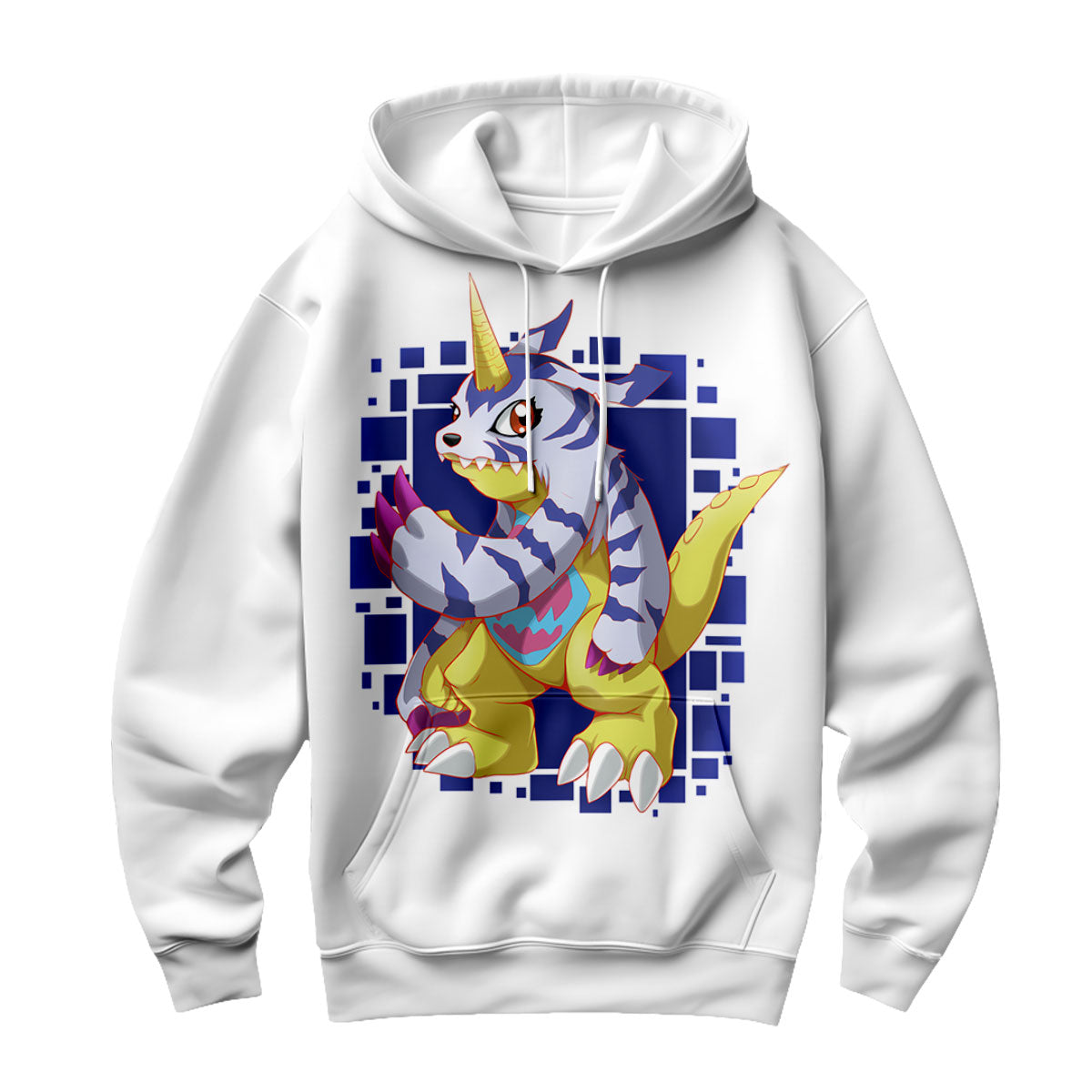 Digimon Adventure Gabumon Standing In Blue And Yellow Anime Apparel