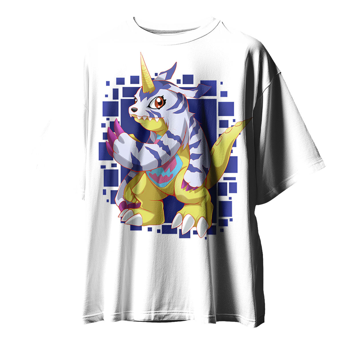 Digimon Adventure Gabumon Standing In Blue And Yellow Anime Apparel