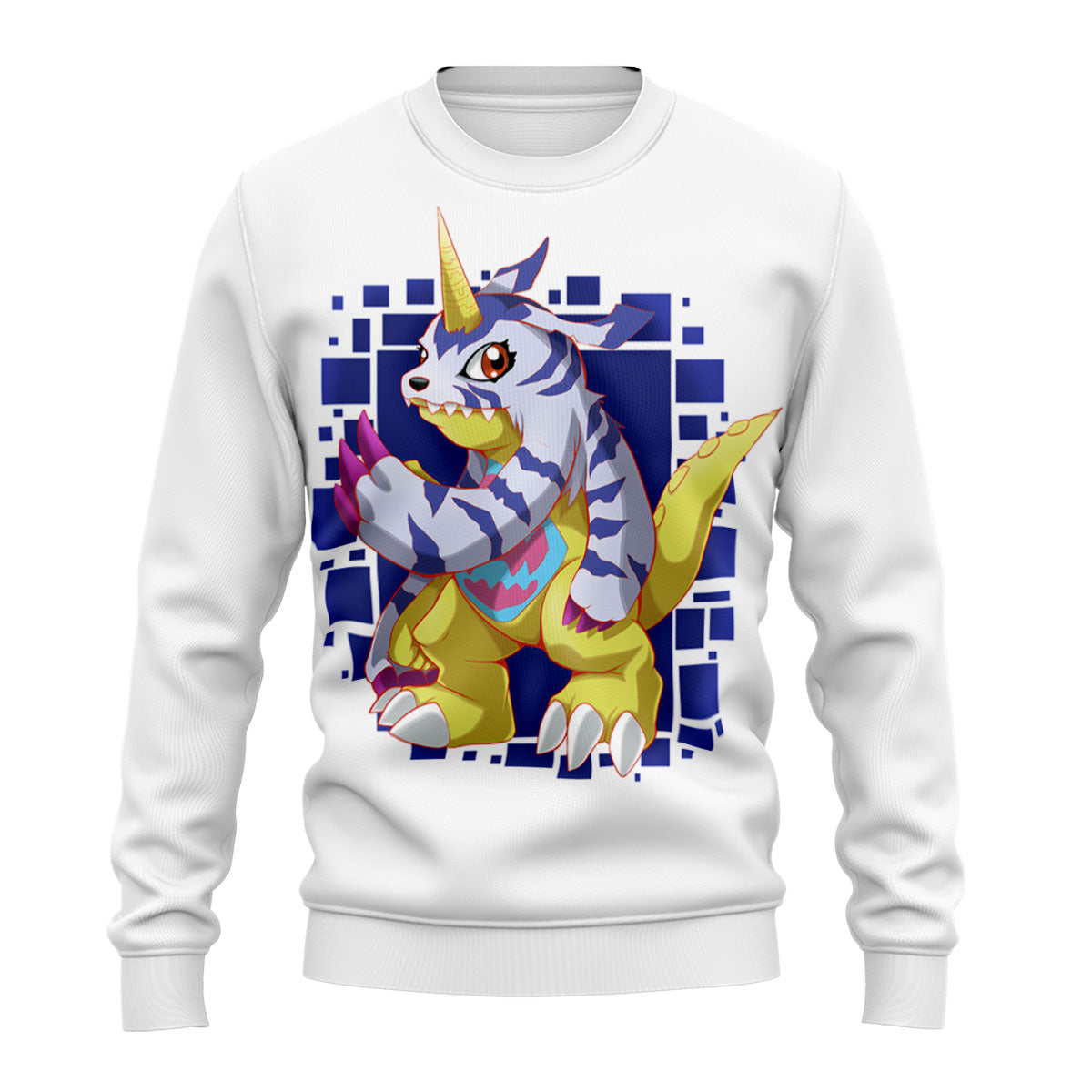 Digimon Adventure Gabumon Standing In Blue And Yellow Anime Apparel