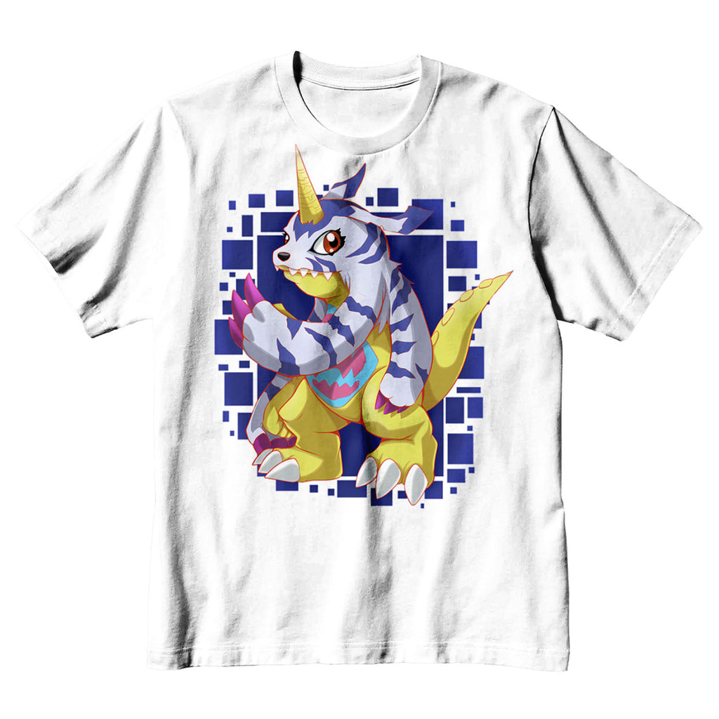 Digimon Adventure Gabumon Standing In Blue And Yellow Anime Apparel