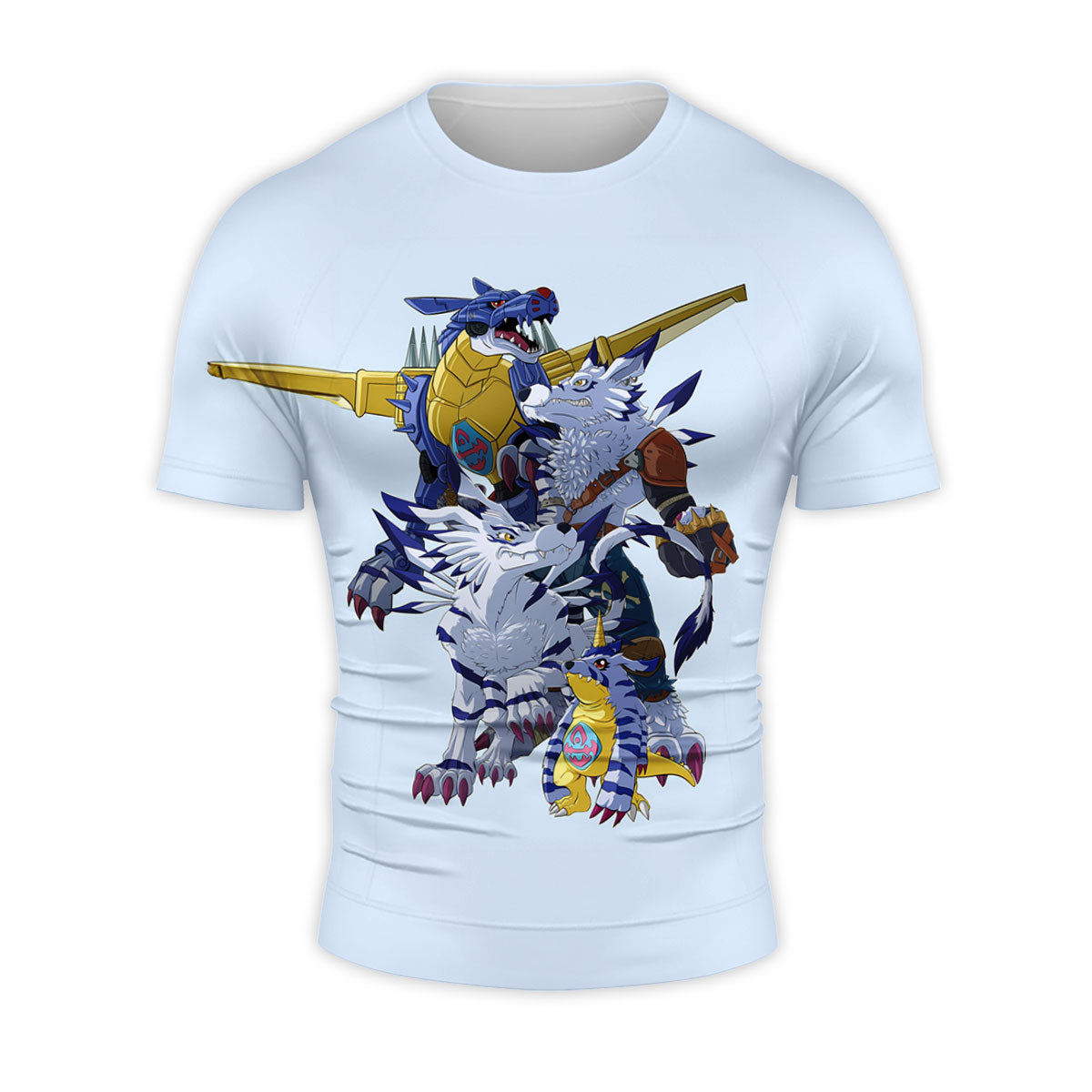 Digimon Adventure Gabumon Standing In Blue Evolution Line Anime Apparel