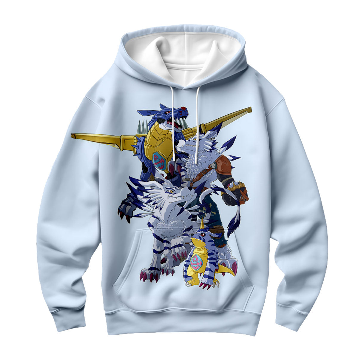Digimon Adventure Gabumon Standing In Blue Evolution Line Anime Apparel
