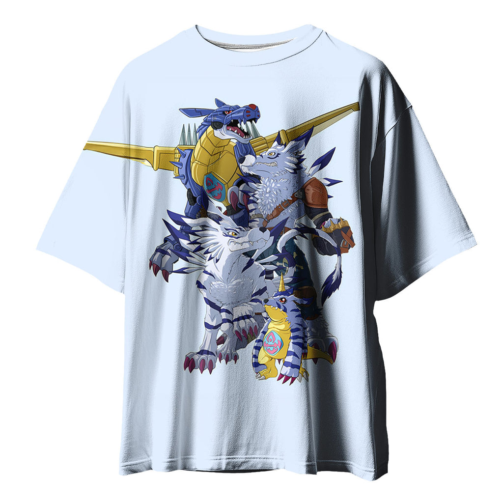 Digimon Adventure Gabumon Standing In Blue Evolution Line Anime Apparel