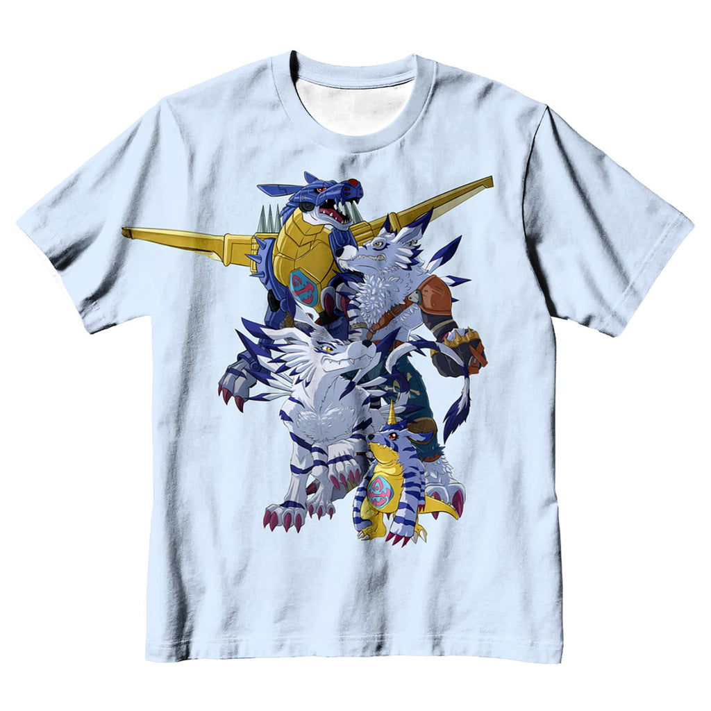Digimon Adventure Gabumon Standing In Blue Evolution Line Anime Apparel
