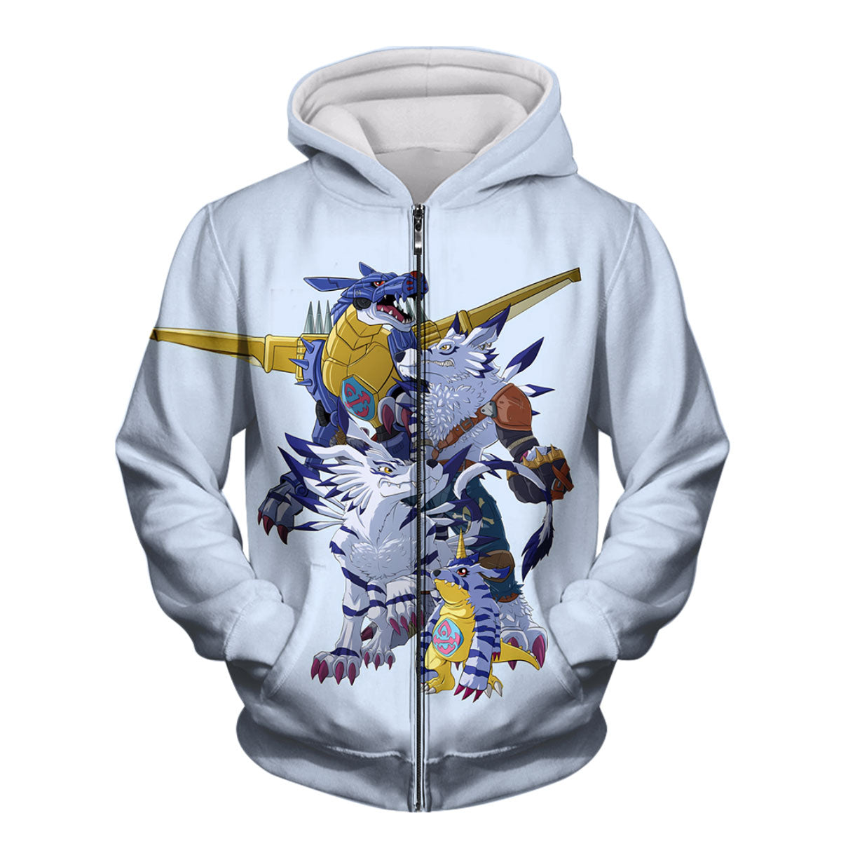 Digimon Adventure Gabumon Standing In Blue Evolution Line Anime Apparel