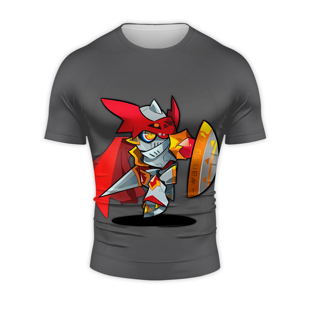 Digimon Adventure Gallantmon Standing Holding Red Shield Anime Apparel