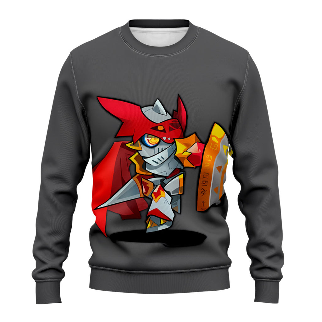 Digimon Adventure Gallantmon Standing Holding Red Shield Anime Apparel