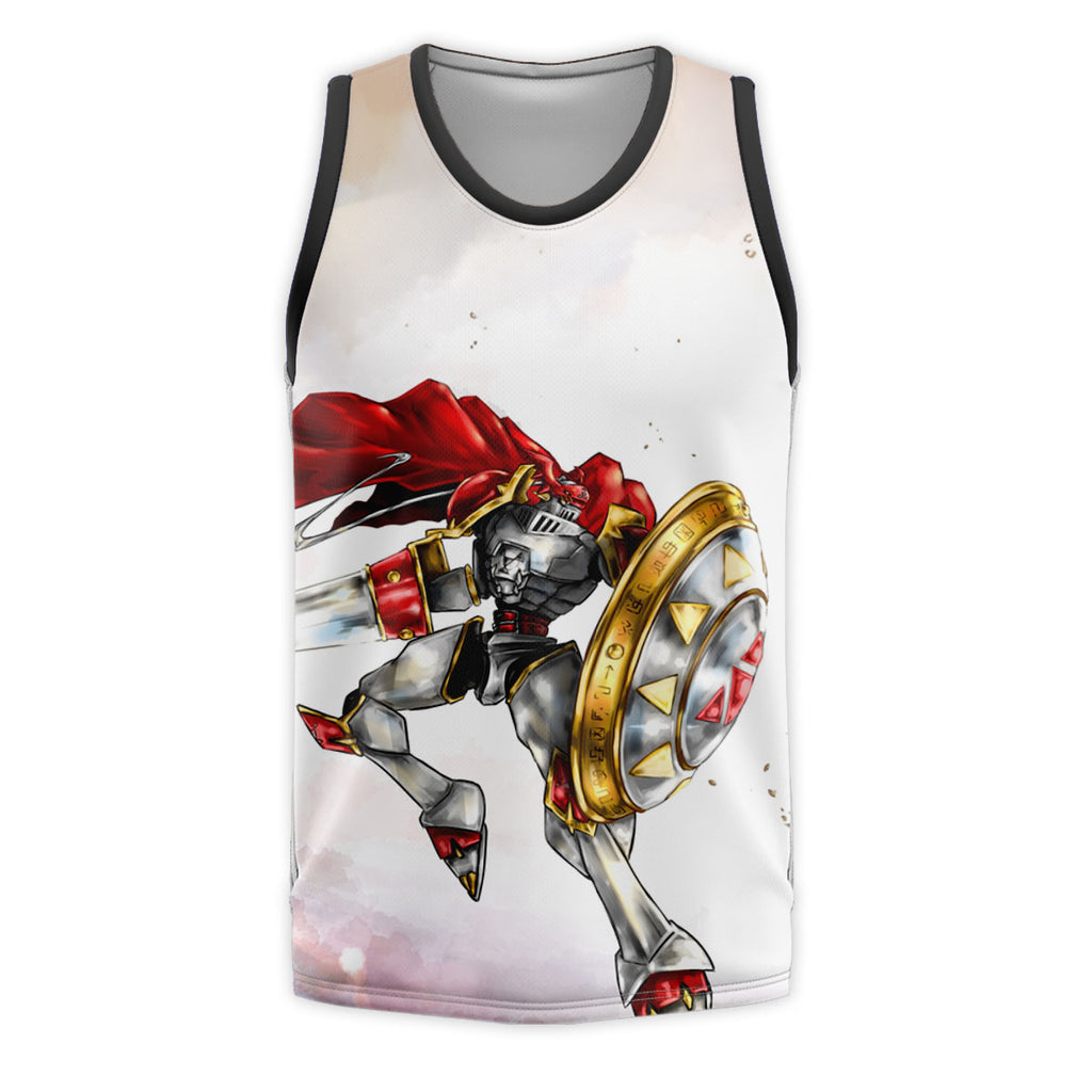 Digimon Adventure Gallantmon Wielding Lance Shield Red Flying Anime Apparel