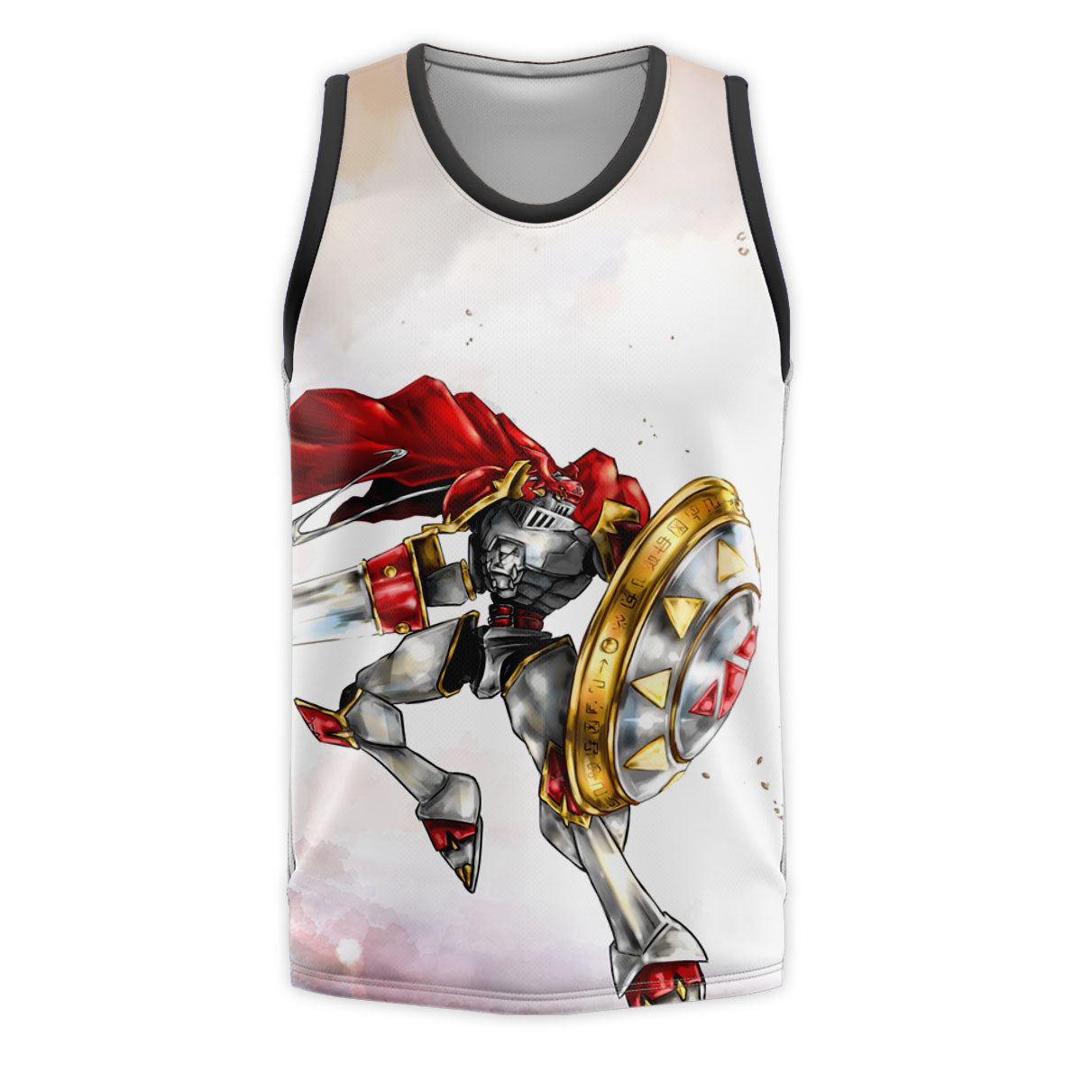 Digimon Adventure Gallantmon Wielding Lance Shield Red Flying Anime Apparel