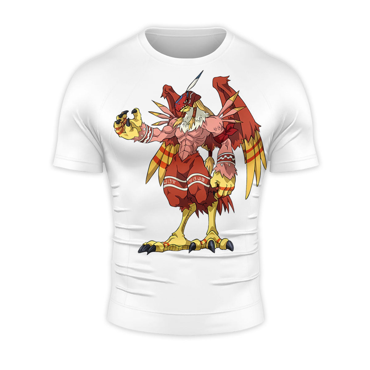 Digimon Adventure Garudamon Standing In Red And Yellow Anime Apparel